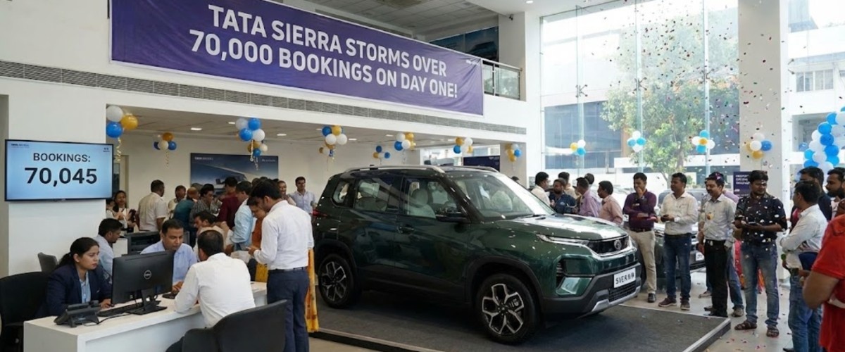 Tata Sierra Storms the Indian Market with Over 70,000 Bookings on Day One